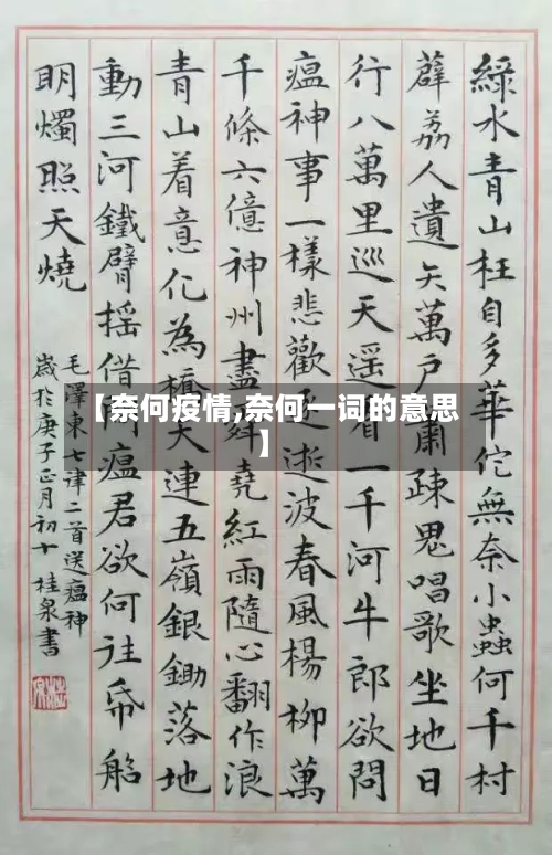 【奈何疫情,奈何一词的意思】-第1张图片