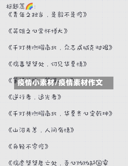 疫情小素材/疫情素材作文-第1张图片