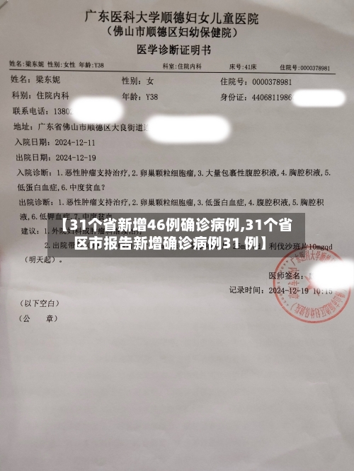 【31个省新增46例确诊病例,31个省区市报告新增确诊病例31 例】-第3张图片
