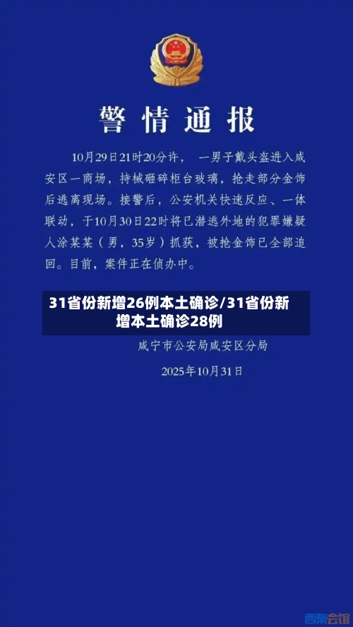31省份新增26例本土确诊/31省份新增本土确诊28例-第1张图片