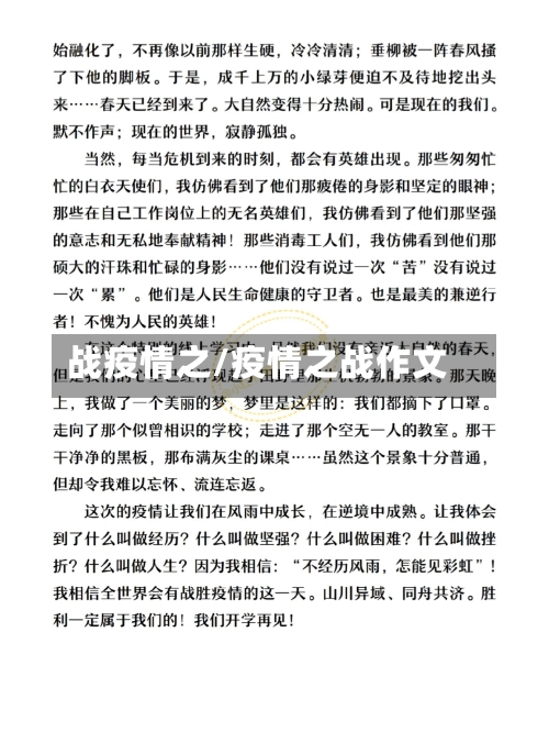 战疫情之/疫情之战作文-第2张图片